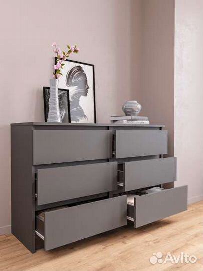 Комод Мори Графит 1.2 метра 6 ящиков В наличии