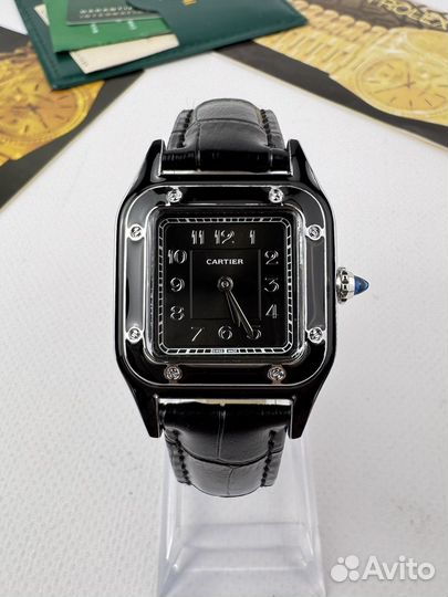 Женские часы cartier черные