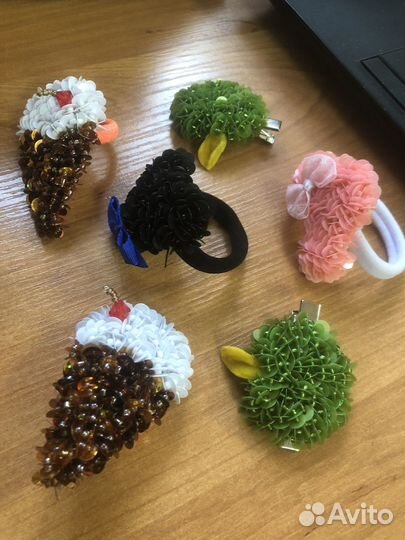 Заколки резинки для волос ручной работы