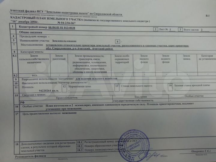 Участок 14,6 га (СНТ, ДНП)