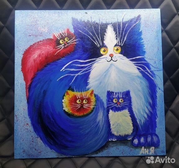 Картина акрилом на картонном холсте 30*30