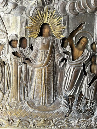 Храмовая икона с дарственной надписью и датой