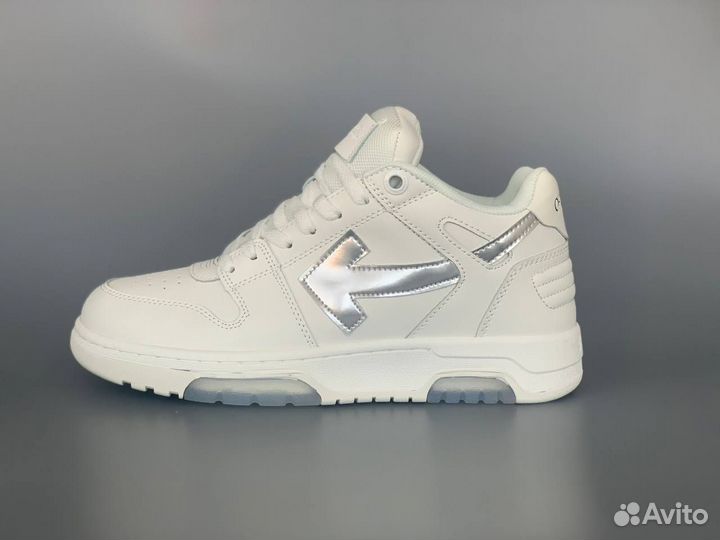 Кроссовки off white out of office silver