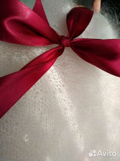 Платок шаль белый пуховый