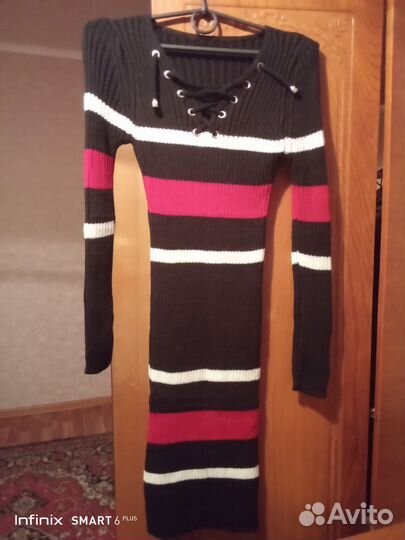 Вязаное платье теплое