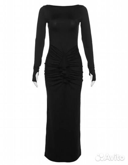 Платье вечернее макси черное