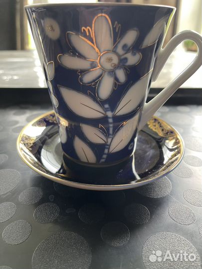Чашка с блюдцем фарфор