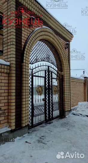 Откатные кованые ворота