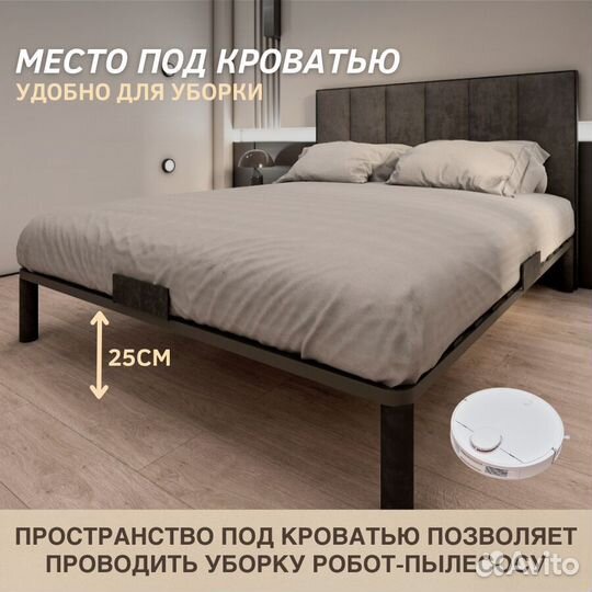 Кровать двуспальная 160x200 c мягким изголовьем