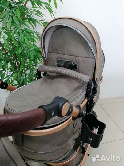 Новая коляска 3в1 Luxmom 518 NEW (коричневый)