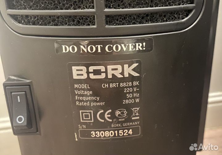 Керамический тепловентилятор bork