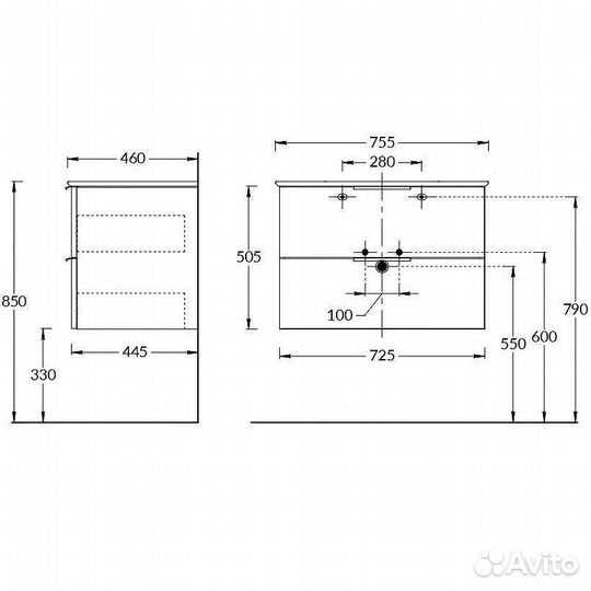 Kerama Marazzi PI.F.75\WHT Тумба под ра