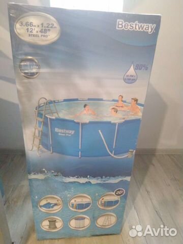 Каркасный бассейн 366 на 122 новый