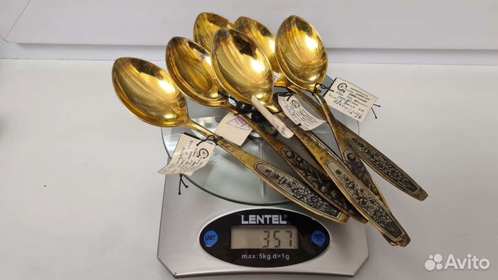 Серебро 875пр. Столовые ложки северная чернь СССР