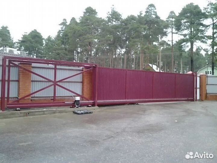 Откатные ворота с монтажом