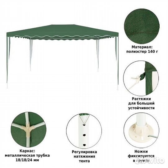 Тент садовый Green Glade 1029 3х4х2,5м полиэстер