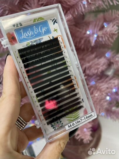 Ресницы для наращивания лэш энд гоу М 0.1 микс