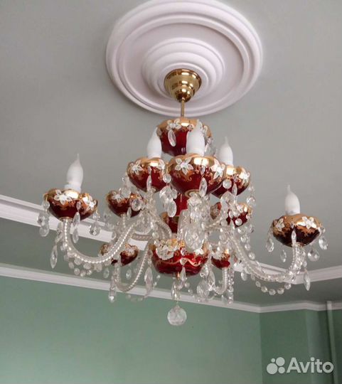Люстра хрустальная чехословакия