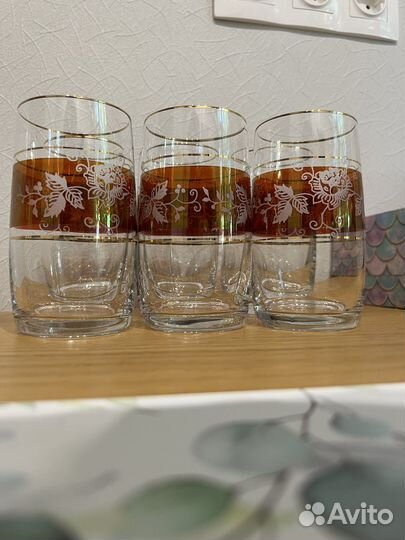 Стаканы 6 шт чешское стекло
