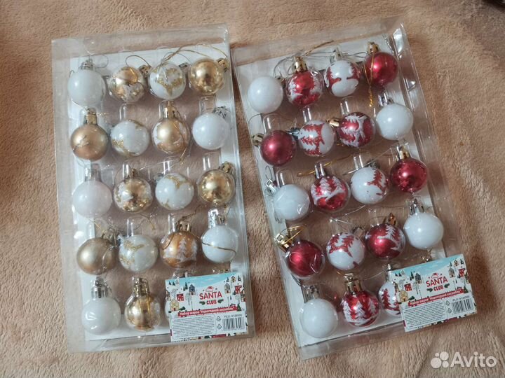 Набор новогодних шариков, украшения, шарики