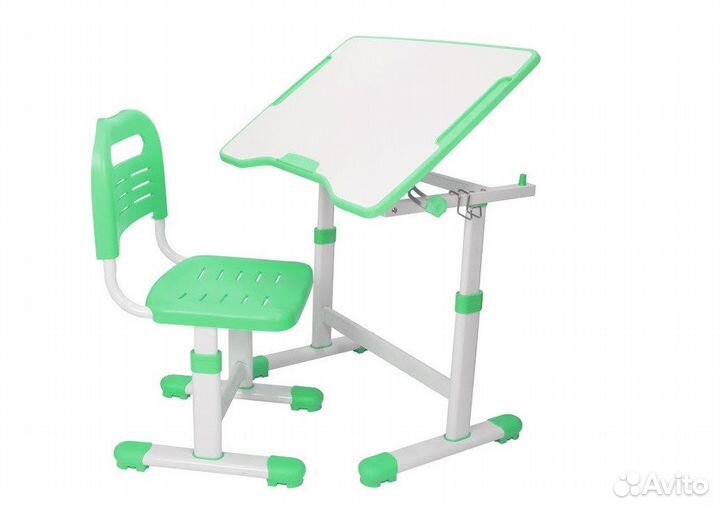 Растущая парта + стул трансформер Sole II Грин