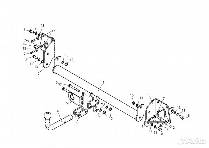 Фаркоп на Шкода Йети, с 2009 г. в. Новый