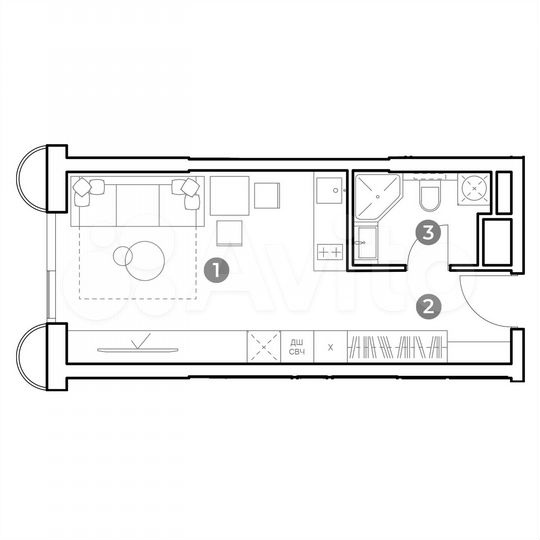 Апартаменты-студия, 27 м², 24/29 эт.