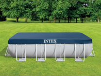 28038 intex тент покрывало для прямоугольного бассейна rectangular pool cover