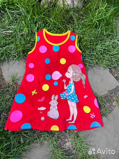 Новое хлопковое платье сарафан 104