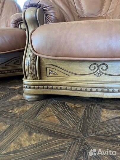 Диван кресло Верди люкс Массив дуба Кожа