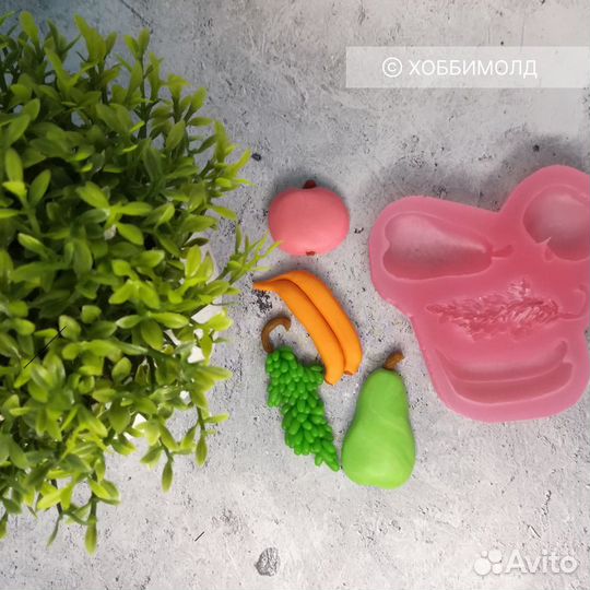 Силиконовый молд Фрукты и виноград, арт. 399