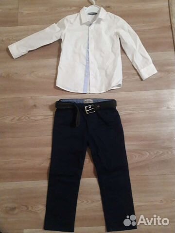 Рубашка белая с брюками на мальчика 110