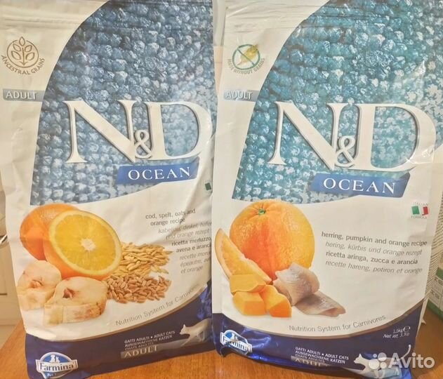 Корм для кошек Farmina ND ocean, Monge lechat