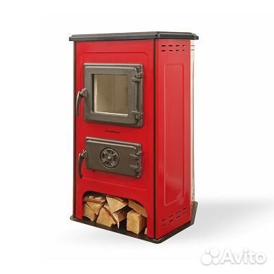 Печь-камин MBS Hit Red (100 м; 11 кВт; D120 мм.;