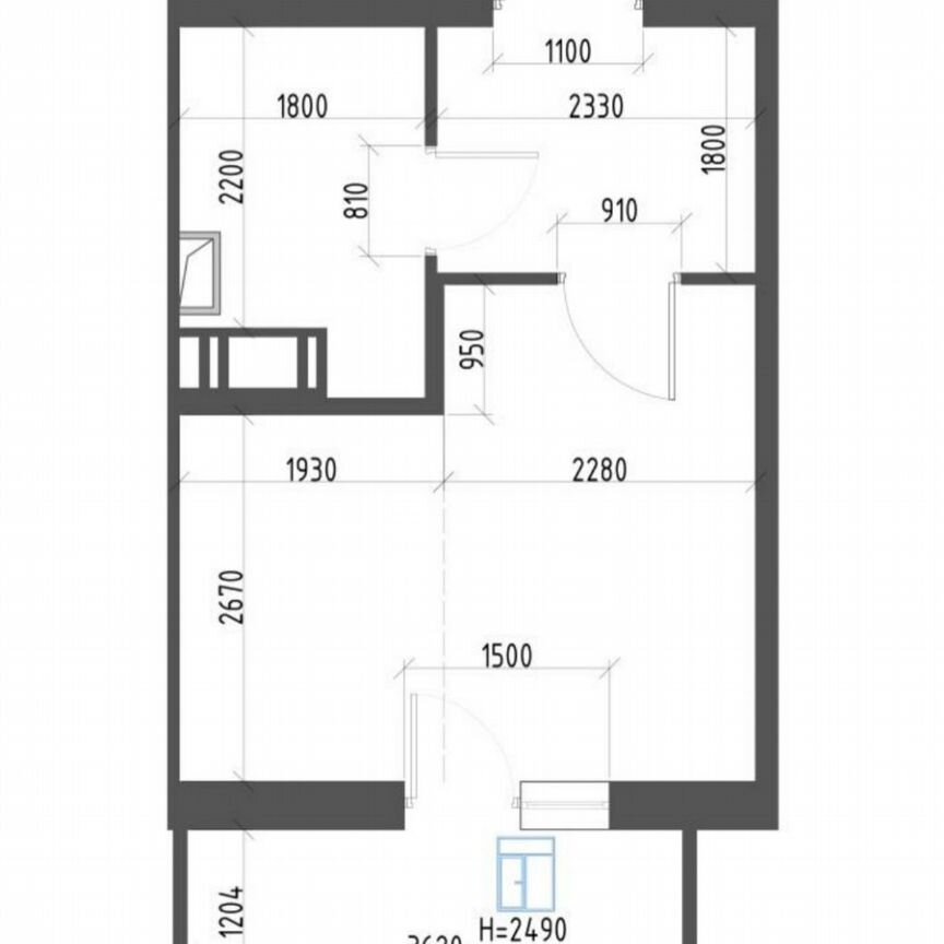 Квартира-студия, 23,3 м², 11/12 эт.