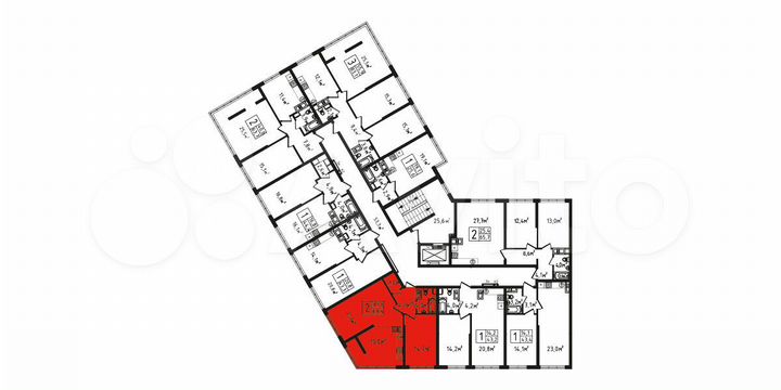 2-к. квартира, 63,5 м², 3/9 эт.