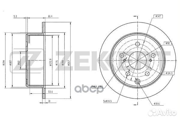 Диск торм. зад. Toyota Cresta (X100) 96- Chase