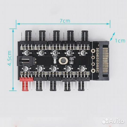 Разветвитель на 10 кулеров с регулировкой шим