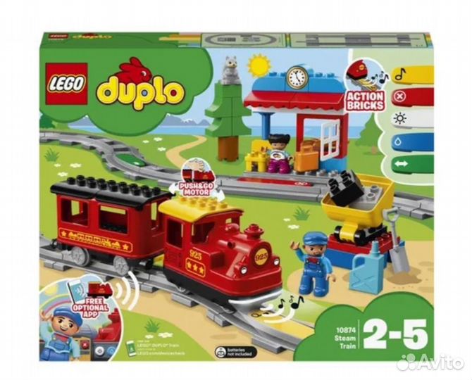 Lego duplo поезд 10874, мост 10872