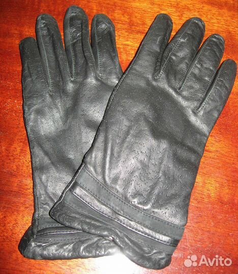 Зимние перчатки. Кожа