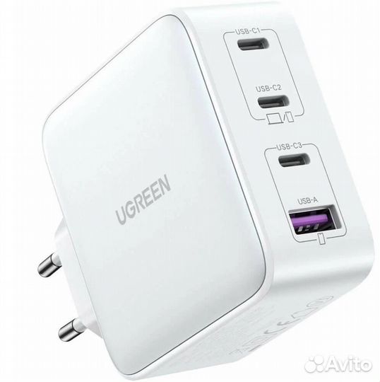 Зарядное устройство ugreen CD226 Nexode USB-A+3xU