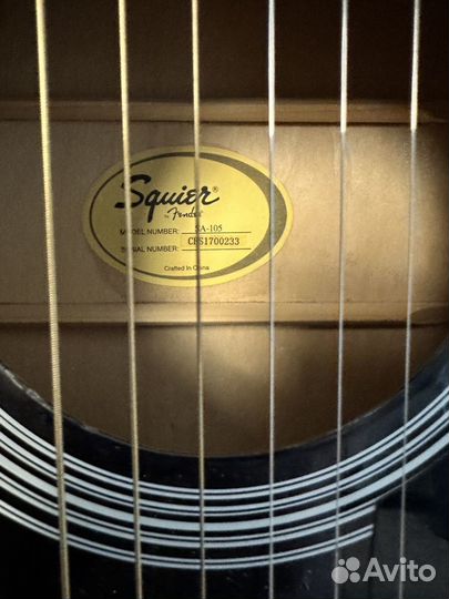 Акустическая гитара fender squier sa-105
