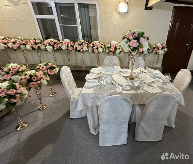 Аренда столов стульев посуды украшений