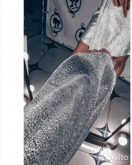 Платье серебро