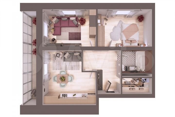 2-к. квартира, 63,5 м², 2/5 эт.