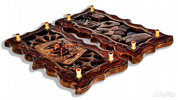 Резные нарды шахматы ручной работы