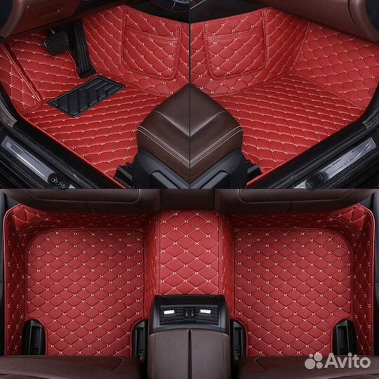 Коврики из эко кожи с бортиками 3 д в салон авто
