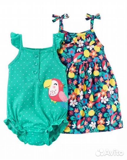 Платье и ромпер на девочку 1,5-2 года Carter’s