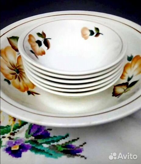 Сервиз стол. Хрусталь. Фарфор. Дачный набор