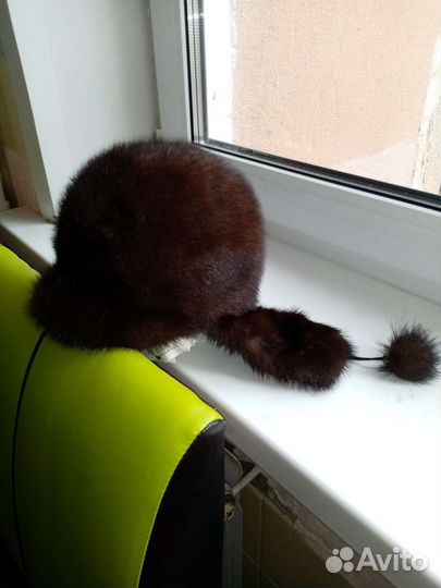 Норковая женская шапка (диам. 57см)